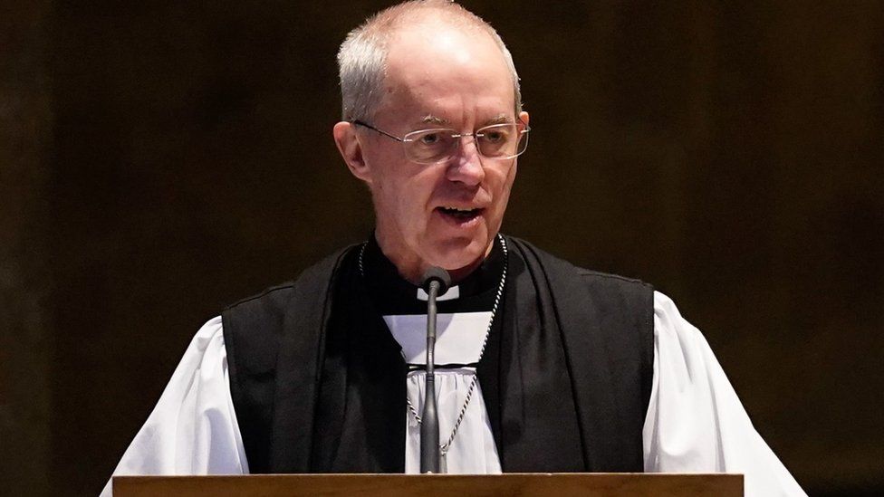 The Archbishop of Canterbury Justin Welby gives a sermon