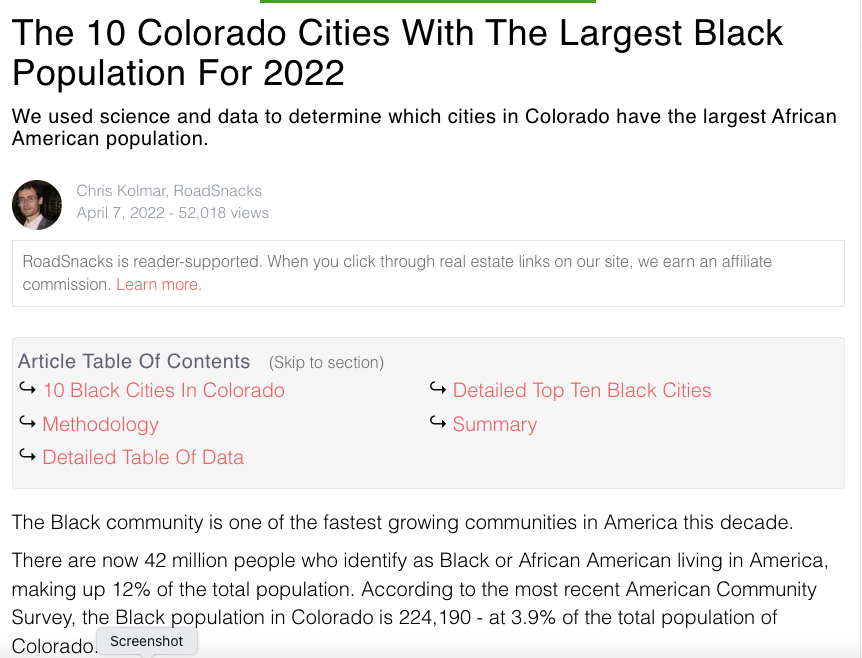 Black Population in Colorado